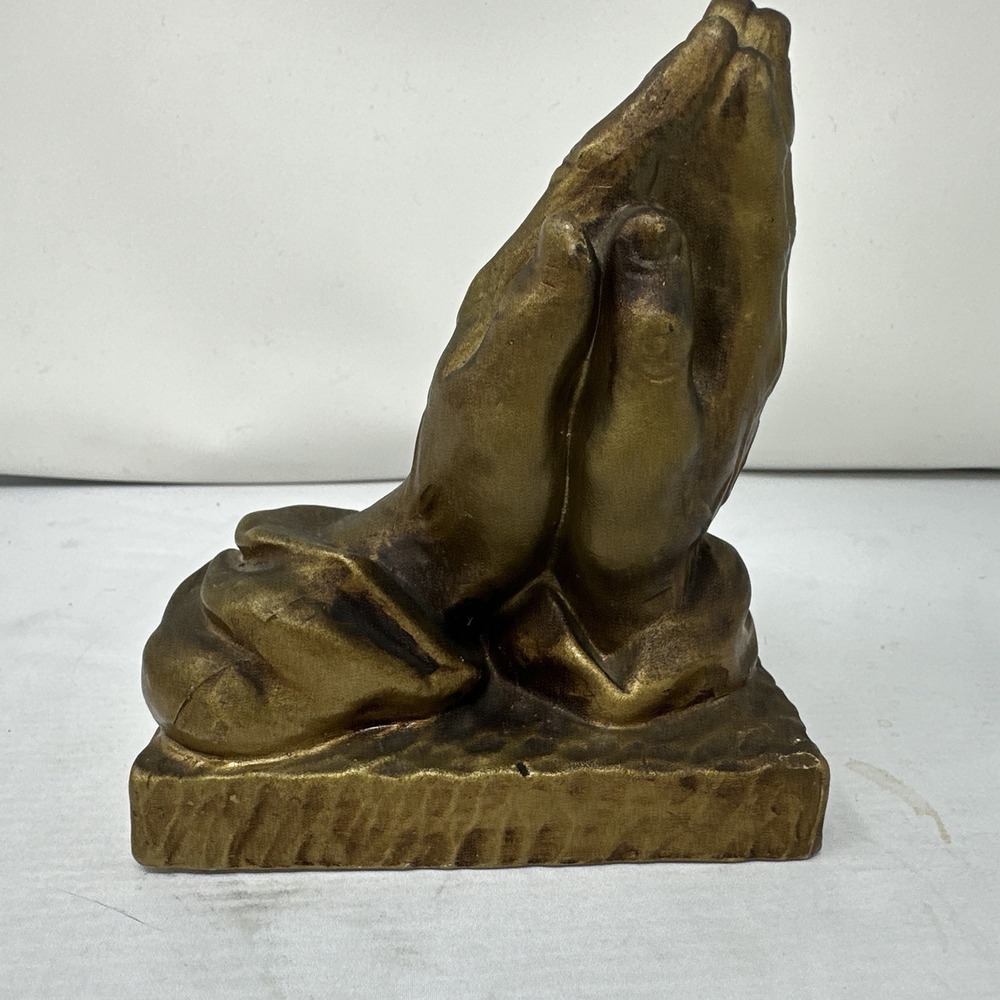 Vintage MCM 1940's Gold Ceramic Praying Hands by Lego Made in Japan